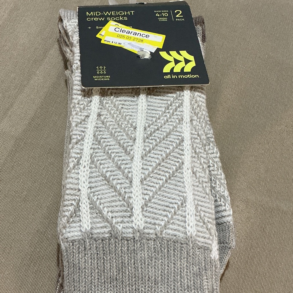 All in Motion Light Gray Crew Socks for women